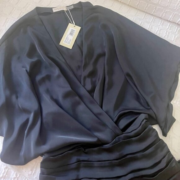 Ramy Brook Adiel Wrap Midi Dress Black M - Picture 6 of 6